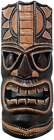 Carved Natural Tiki Mask - Large