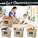 OrganizerLogic Jute Storage Basket, Chalkboard and Non Toxic Chalk Marker included, Customizable Jute Storage Box, Organizing Toys, Shoes, Laundry, Pillows, Blankets, Pet Toys 17 x 13 x 13 Inches