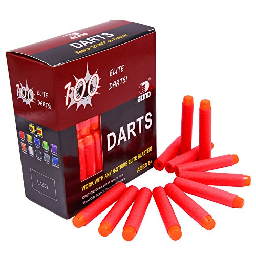 EKIND 100 Pcs 7.2cm Foam Darts for Nerf N-strike Elite Series Blasters Toy Gun(Red)