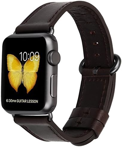 PEAK ZHANG Compatible with Apple Watch Band 38mm/40mm 42mm/44mm Genuine Leather Replacement Strap Compatible iWatch Series 4 3 2 1 Men Women