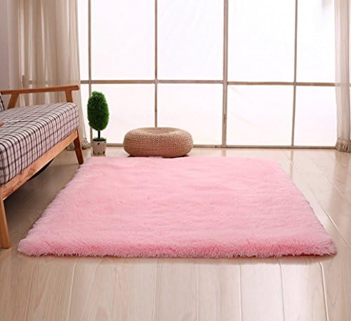 Bnxbb Ultra Soft 4Cm Thick Indoor Fluffy Thick Indoor Area Rug for Home Decor Living Room Bedroom Kitchen Dormitory Rectangle,Size:24 x 47 Inch (60Cm X 120Cm) Pink