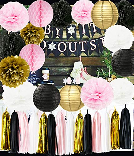 Ooh La La Baby Shower Decorations Pink Gold White Black Paris