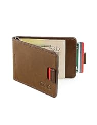 Apparel: Agog Magnet Money Clip Wallet For Men - Ultra Slim Genuine Leather with Pull Tab Design - Holds Up to 10 Card Slots