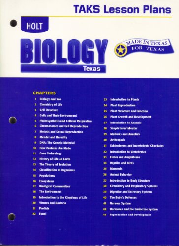 Holt Biology Texas TAKS Lesson Plans