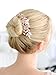 Mariell Rose Gold Designer Bridal Hair Comb Wedding Headpiece - Hand-Painted Leaves, Crystals & Pearls