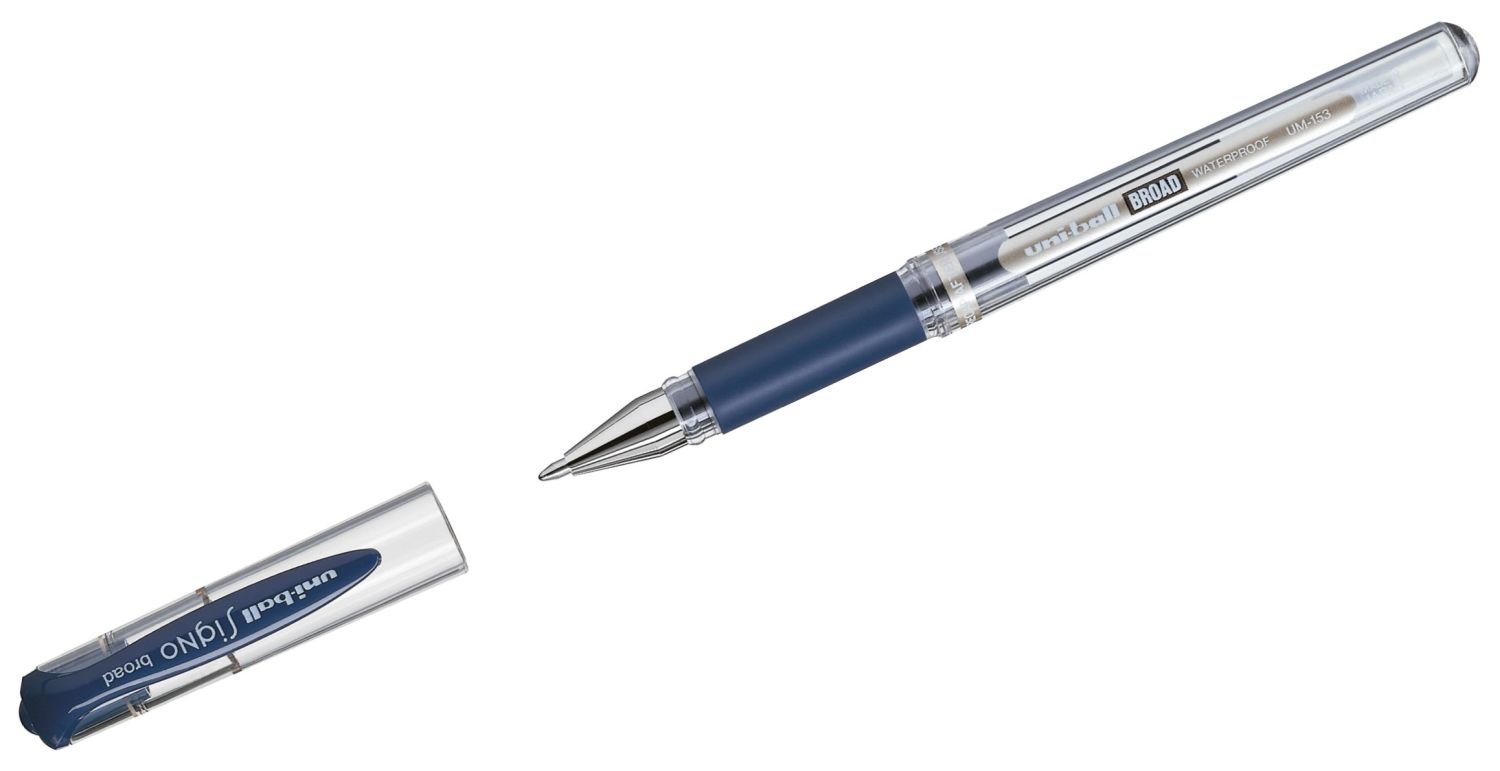 Uni-Ball Sign Broad UM-153 1mm Dark Blue Box 12 Units