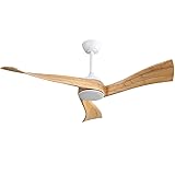 Sofucor 52 Inch Ceiling Fan no Light, Solid Wooden
