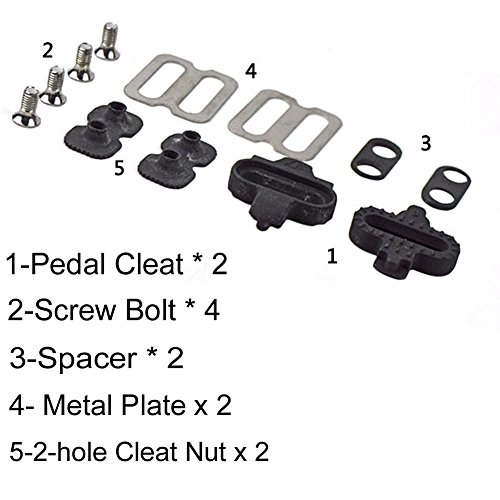JooFn Bike Cleats for Shimano SPD - Spinning, Indoor Cycling & Mountain Bike Bicycle Cleat Set