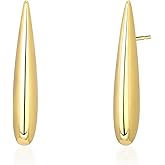 EVEYE Long Teardrop Dangle Earrings for Women Hypoallergenic - Lightweight Drop Earrings for Women Chunky Gold Plated, Trendy Dainty Waterdrop Hollow Open Hoops Jewelry for Women Gifts