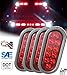 AutoSmart SET of 4 Kl-35100rk Red Oval Sealed LED Turn Signal and Parking Light Kit with Light, Grommet and Plug for Truck,Trailer (Turn, Stop, and Tail Light)