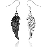 CENWA Black And White Angel Wing Earrings Angel Devil Dangle Earrings Birthday Jewelry Gifts for Women