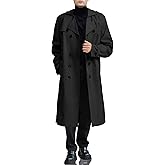 Botten Men's Trench Coat - Long Jacket Overcoat-Oversized Casual Windbreaker