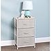 mDesign Vertical Dresser Storage Tower - Sturdy Steel Frame, Wood Top, Easy Pull Fabric Bins - Organizer Unit for Child/Kids Bedroom or Nursery - Textured Print - 3 Drawers - Linen/Natural
