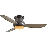Minka-Aire F474L-ORB, Concept II Wet LED Oil-Rubbed Bronze Flush Mount 52" Outdoor Fan w/LT & Ctrl
