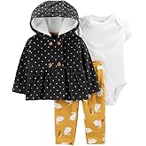 Carter's Baby Girls' Cardigan Sets (Fleece Grey/Yellow, 9 Months)