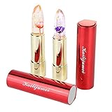 Kailijumei Lipstick, Flower Lipstick Set 2 Color (Barbie Doll Powder & Drame Purple) Moisturizer Flower Lip Stick Color Change Lipstick With Side Mirror Sold By htgtai