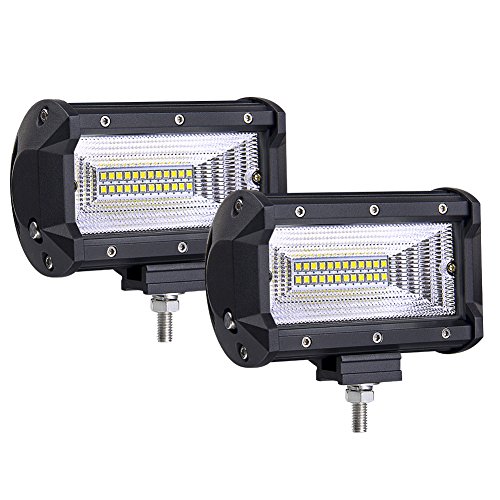 LED Pods, AutoPowerPlus 5 inch 144W LED Flood Work Light Bar Waterproof LED Cubes Off Road Driving Lamp Fog Lights for Trucks Pickup Jeep ATV Boat, 2 Years Warranty