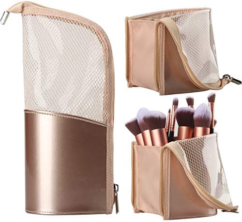 Travel Makeup Brush Bag, Portable Rose Gold Makeup Brush Holder Organizer Bag Waterproof Stand-Up Makeup Brush Pouch,Professional Artist Makeup Brush Case 1 Travel Makeup Brush Bag, Portable Rose Gold Makeup Brush Holder Organizer Bag Waterproof Stand-Up Makeup Brush Pouch,Professional Artist Makeup Brush Case