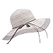 SOMALER Women Floppy Sun Hat Summer Wide Brim Beach Cap Packable Cotton Straw Hat for Travel Light Grey