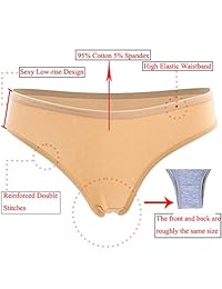 Nightaste Tanga de algodón suave para dama, paquete de 5, transpirable, para hacer deporte, tanga