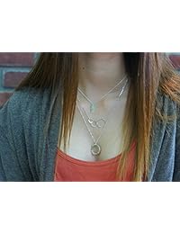 Collar de Generaciones Eflutal para abuela de plata de ley 3 círculos entrelazados para mamá de abuelo día de la madre joyería regalo de cumpleaños