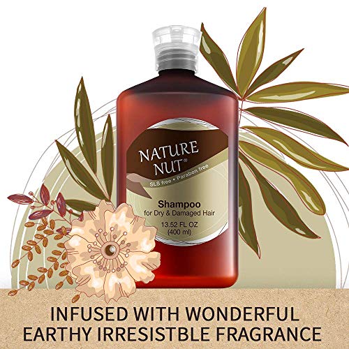 Nature Nut Dry & Damaged Hair Repair Shampoo + Hair Mask. Hypoallergenic 5 Nut Natural Blend Hydrating Formula