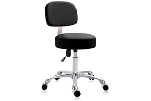 DR.LOMILOMI Extra-Wide Seat Rolling Swivel Clinic Medical Salon Stool Chair with Memory Foam 502