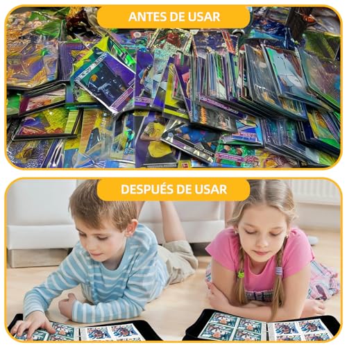 Álbum para Cartas Coleccionables, Álbum Portátil para Tarjetas con 4 Bolsillos por Página, 50 Páginas con Capacidad para 400 Tarjetas, Colección Portátil en Cuero con Cremallera