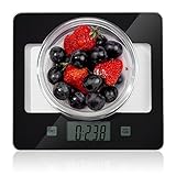 Glass Kitchen Scale, Home Gizmo Food Scales Digital Weight Gram, Small Postage Scale Multifunction Accurate with Large LCD Display for Baking and Cooking(11.02lb/5 kg)