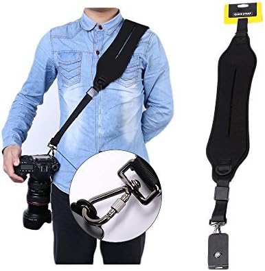 WarlicksRV Camera Neck Strap Anti-Slip Shoulder Neck Quick Release Neoprene Strapfor Camera DSLR - Black