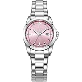 SHENGKE Minimalist Quartz Watches for Women with Date Stainless Steel Bracelet and Fashionable Color Dial