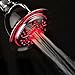 PowerSpa All Chrome 4-Setting LED Shower Head with Air Jet LED Turbo Pressure-Boost Nozzle Technology; 7 Colors of LED Lights Change Automatically Every Few Seconds