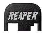 for Glock Gen 1-4 17 19 21 22 23 27 30 34 36 41 Rear Slide Cover Plate Black NDZ Reaper Text