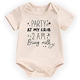 hrcfbk Newborn Baby Boys Girls Clothes Cute Funny Bodysuit Rompers Newborn Baby Announcement Coming Home Outfit