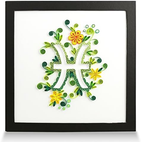 PaperTalk PISCES 100% Handmade Paper-Quilling Artwork FRAMED WALL/STAND 3D ART As A UNIQUE GIFT For Ideal HOME DECOR Quilled By Canadian Artist