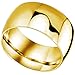 BOHG Jewelry Mens Womens Wide 11mm Stainless Steel Biker Rings Highly Polished Couples Wedding Bands Gold