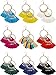9 Pairs Tassel Hoop Earrings Bohemia Fan Shape Drop Earrings Dangle Hook Eardrop for Women Girls Party Bohemia Dress Accessory (Multicolor A)