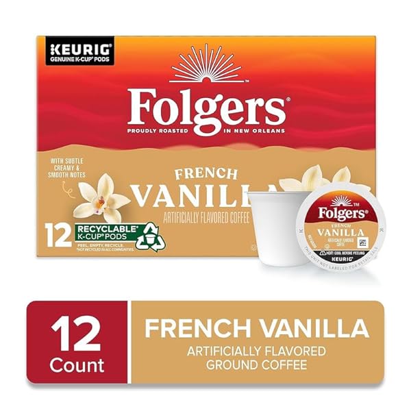FOLGERS, GOURMET SELECTIONS, K-CUP SINGLE SERVE COFFEE, 12 COUNT, 3.38OZ BOX(PACK OF 3) (VANILLA BISCOTTI)