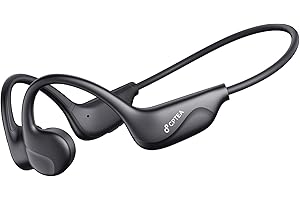 CPTEA Bone Conduction Headphones, Open Ear, Bluetooth V6.0, IPX5, Sweat Resistant,10Hrs Playtime, Comfortable Fit Sports Wireless Earbuds with Built-in Mic for Running, Gym, Cycling, Outdoor, Black