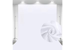 Aimosen 10 x 7 FT White Backdrop Background for Photography, Professional Pure White Screen for Photoshoot, High Density White Backdrop for Video Record Portrait Stand Photo Studio, with Rod Pocket