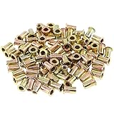 Keadic 150Pcs M5 Metric Zinc Plated Carbon Steel Rivet Nut Flat Head Threaded Insert Nutsert Kit (M5)