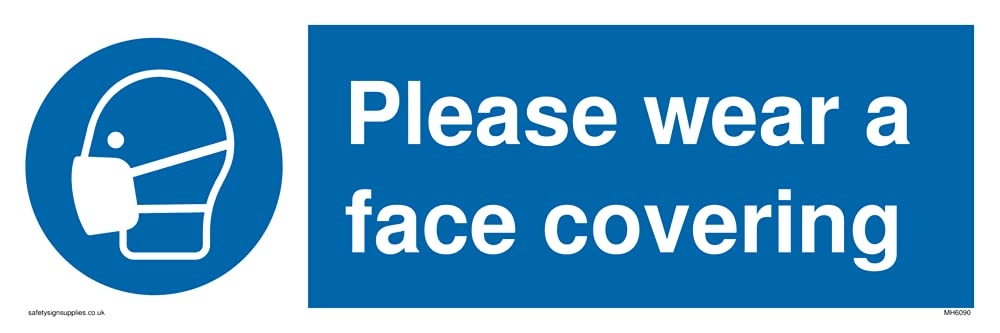 Pack of five - Please wear a face covering Sign - 300x100mm - L31