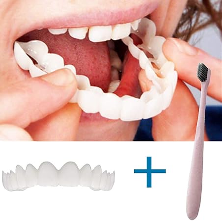 Cosmetische Tanden Comfort Witte Nep Tanden Cover Fit Bovenste Onderste Siliconen Tanden Whitening Denture Beugels Met Tandenborstel Tanden A Amazon Nl