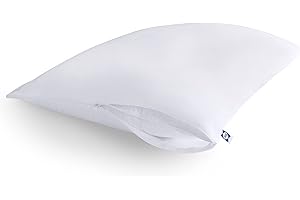 Sealy Performance 100% Cotton Breathable Moisture Wicking Fabric Machine Washable Zippered Pillow Protector, Standard/Queen Size, 2 Pack, White