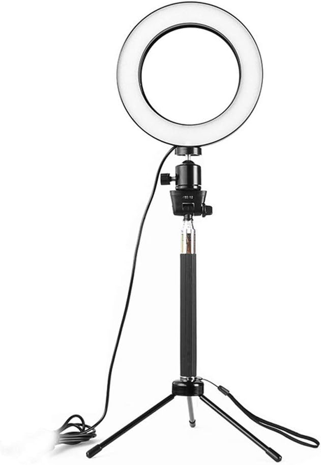 Fineday Ring Fill Light, Ring Light 16Cm with Tripod Stand Cell Phone Holder USB 3 Modes LED Light, Photo
