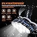 Headlamp, OUTERDO 13000 Lumens 8 LED Headlamp Rechargeable Headlight Flashlight with USB Cable 2 Batteries, 8 Modes Waterproof Head Lamp with Red Light for Outdoor Camping Cycling Running Fishing