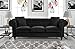 Divano Roma Furniture Classic Velvet Scroll Arm Tufted Button Chesterfield Sofa (Black)