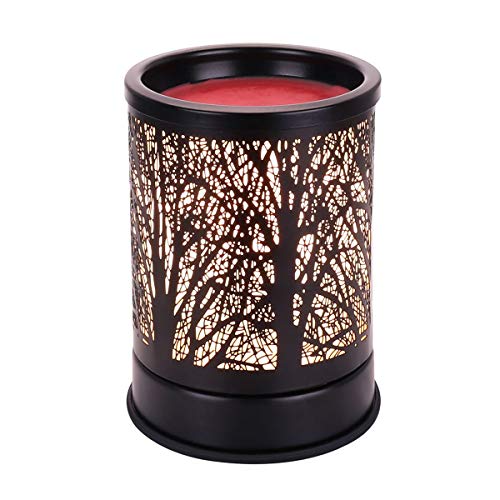 JUWA Wax Warmer Electric Scented Candle Warmer Essential Oil Heater Black Metal Forest Design for Home Decor