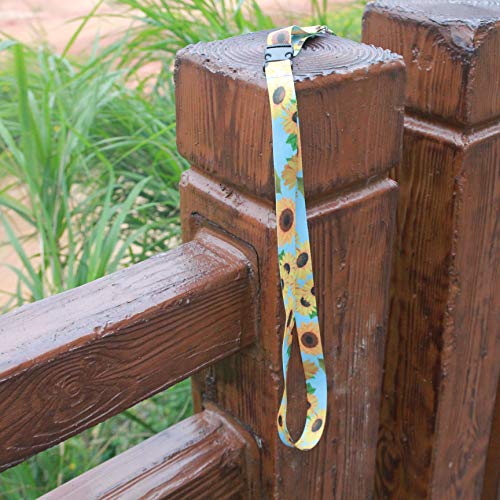 Lanyard Keychain Holder with Plastic Quick Release Buckles (Sunflower)