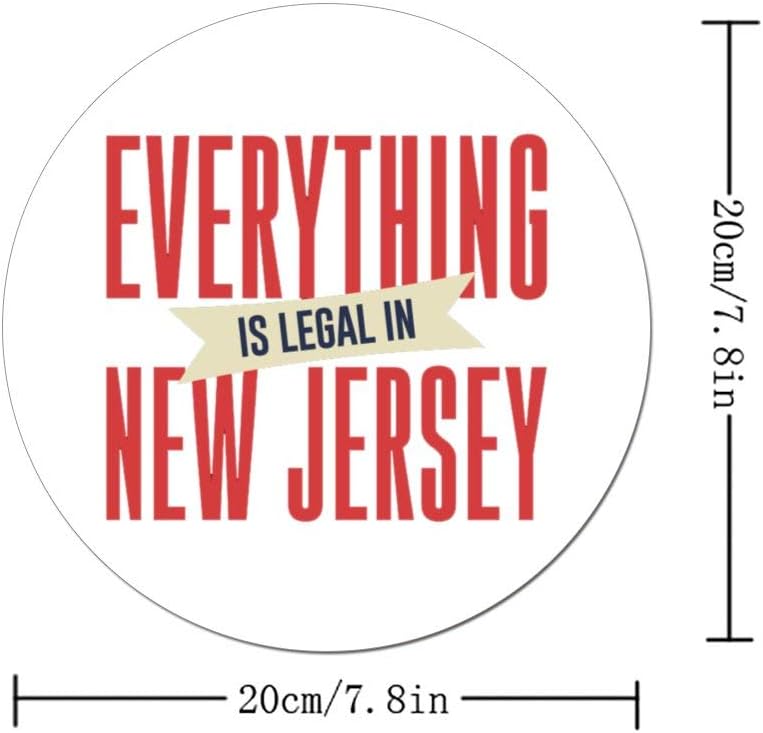 Everything is Legal in New Jersey Round Mouse Pad Non-Slip Rubber Mouse Pad Mouse Mat for Gaming and Working